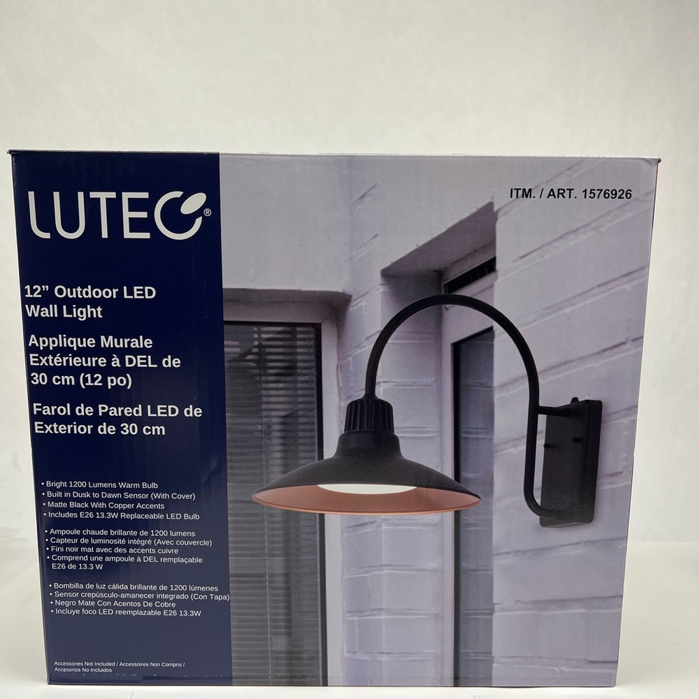 NEW LUTEC Black Outdoor LED Wall Light